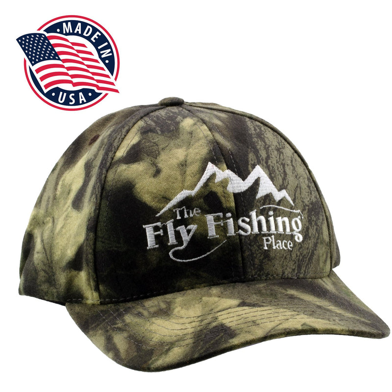 Load image into Gallery viewer, The Fly Fishing Place Logo Cap Low Profile Mossy Oak Break Up Camo USA
