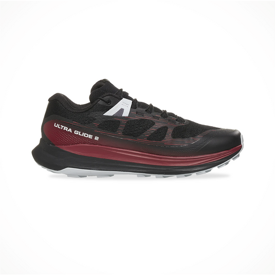Men's Salomon Ultra Glide 2, Black/Biking Red/Pearl Blue, 9.5 D Medium - Skoutley Outdoors LLC