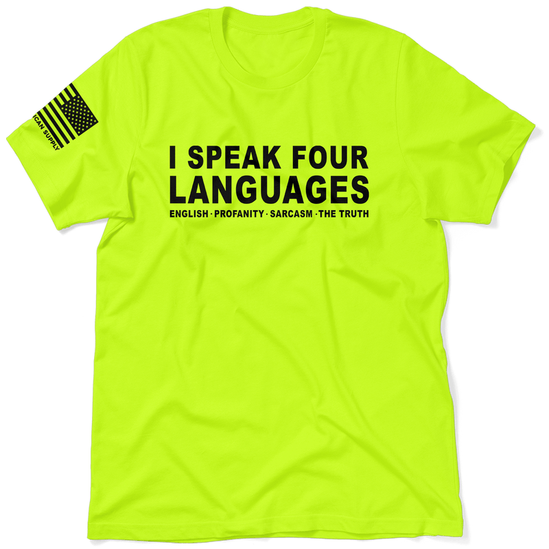 Load image into Gallery viewer, Four Languages - Safety Yellow Hi-Vis T-Shirt