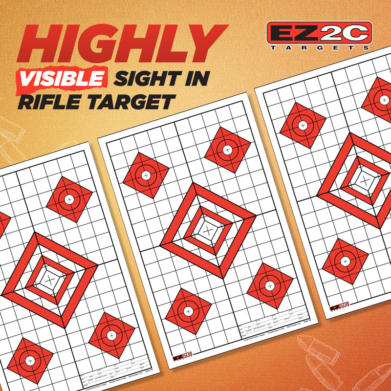 Load image into Gallery viewer, 25 EZ2C Targets Style 28: Five Diamonds. Pad of 25 Paper Shooting Targets 11”x17” USA MADE