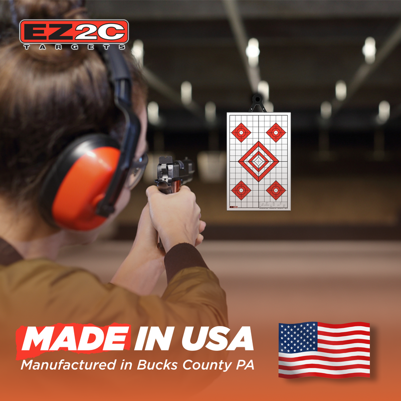Load image into Gallery viewer, 25 EZ2C Targets Style 28: Five Diamonds. Pad of 25 Paper Shooting Targets 11”x17” USA MADE