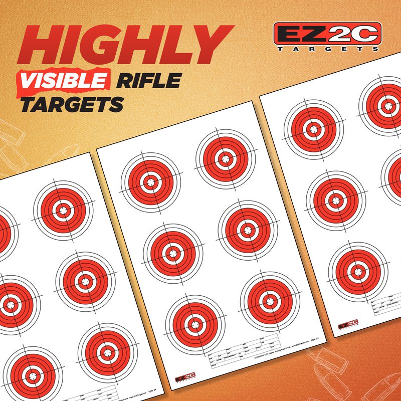 Load image into Gallery viewer, 200 EZ2C Targets 8 Rifle Styles Package Paper Shooting Targets for Range 11”x17” USA MADE