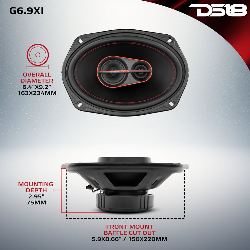Load image into Gallery viewer, GEN-X 6x9" 3-Way Coaxial Speakers | 60W RMS 4-Ohm