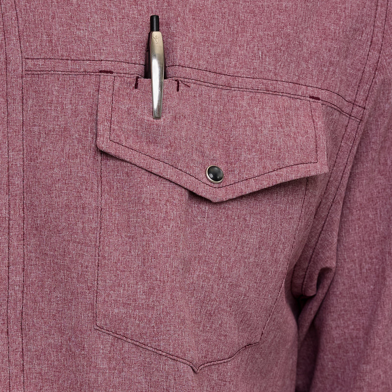 Load image into Gallery viewer, Maroon Pearl Snap Shirt | Long Sleeve