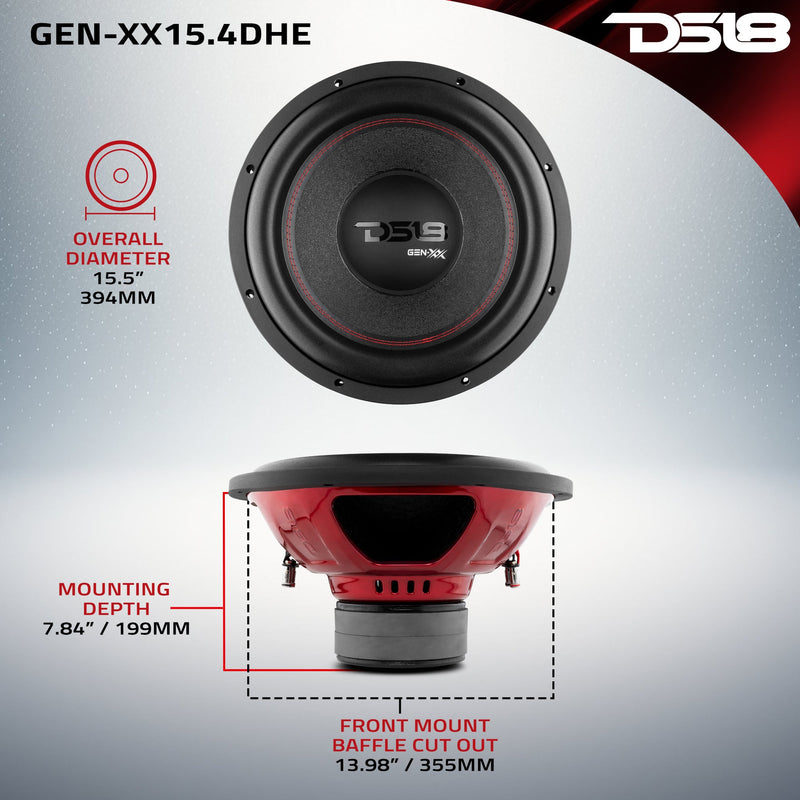 Load image into Gallery viewer, GEN-XX 15" High Excursion Subwoofer Double Stacked Magnets 600 Watts Rms DVC 4-Ohm