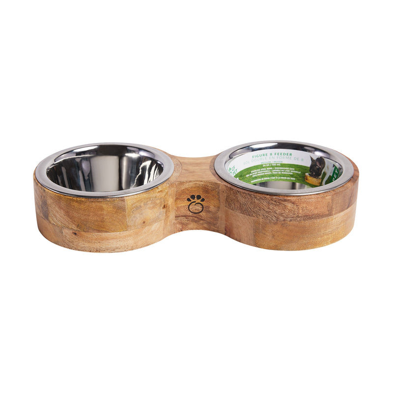 Load image into Gallery viewer, Wood & Metal Feeder Double Diner