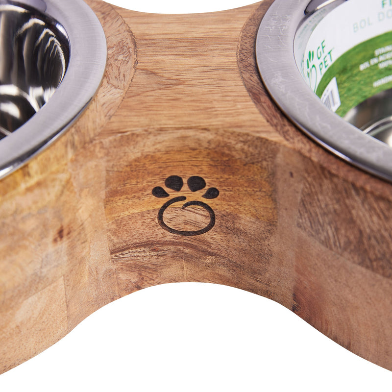 Load image into Gallery viewer, Wood & Metal Feeder Double Diner