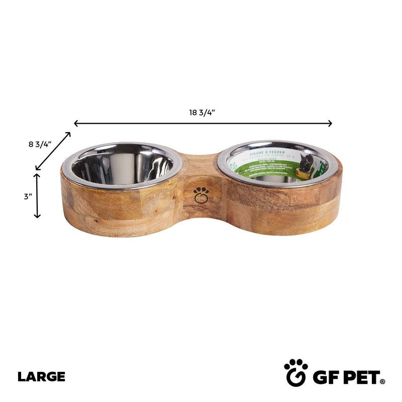 Load image into Gallery viewer, Wood & Metal Feeder Double Diner