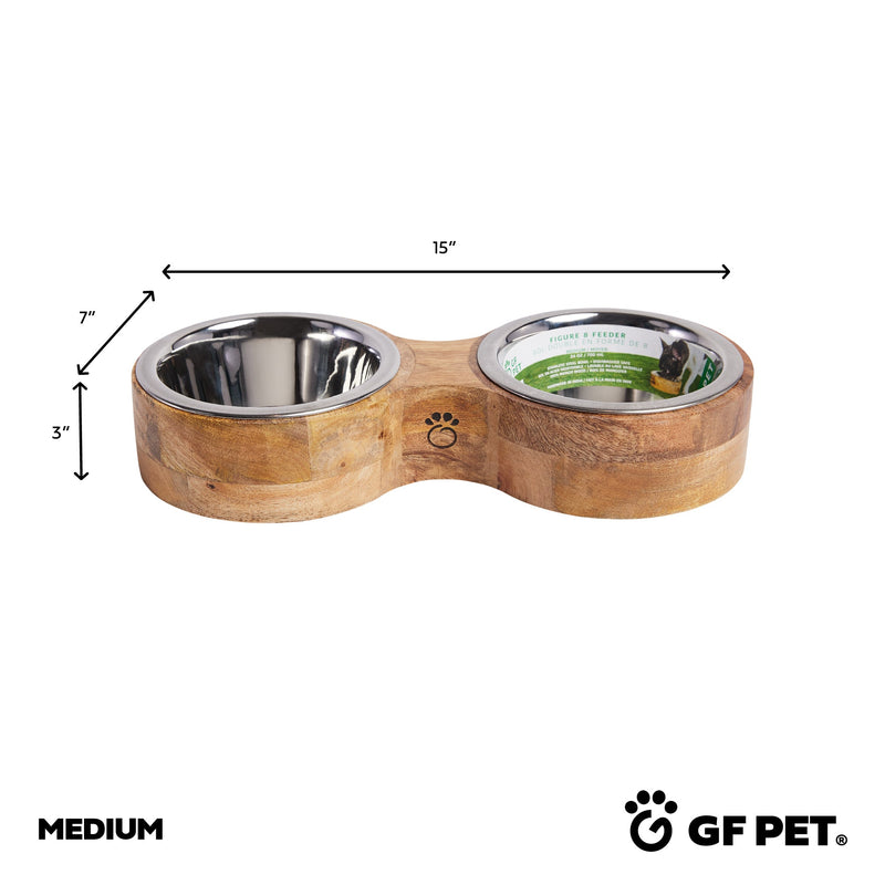Load image into Gallery viewer, Wood & Metal Feeder Double Diner