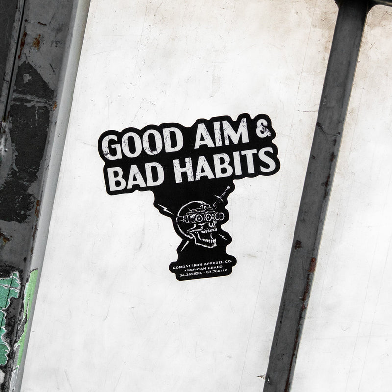 Load image into Gallery viewer, Good Aim & Bad Habits Decal