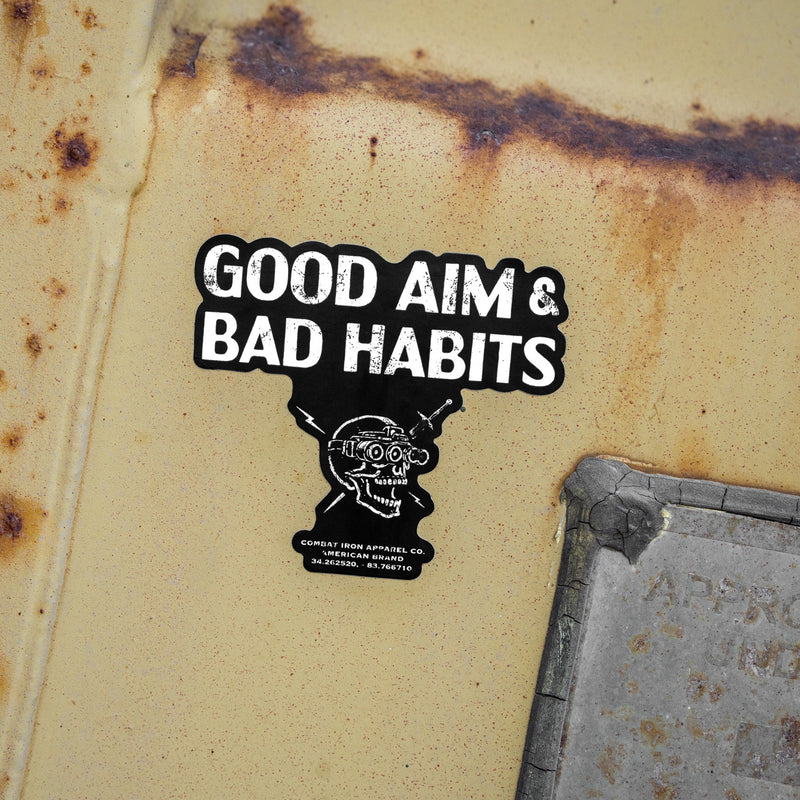 Load image into Gallery viewer, Good Aim & Bad Habits Decal