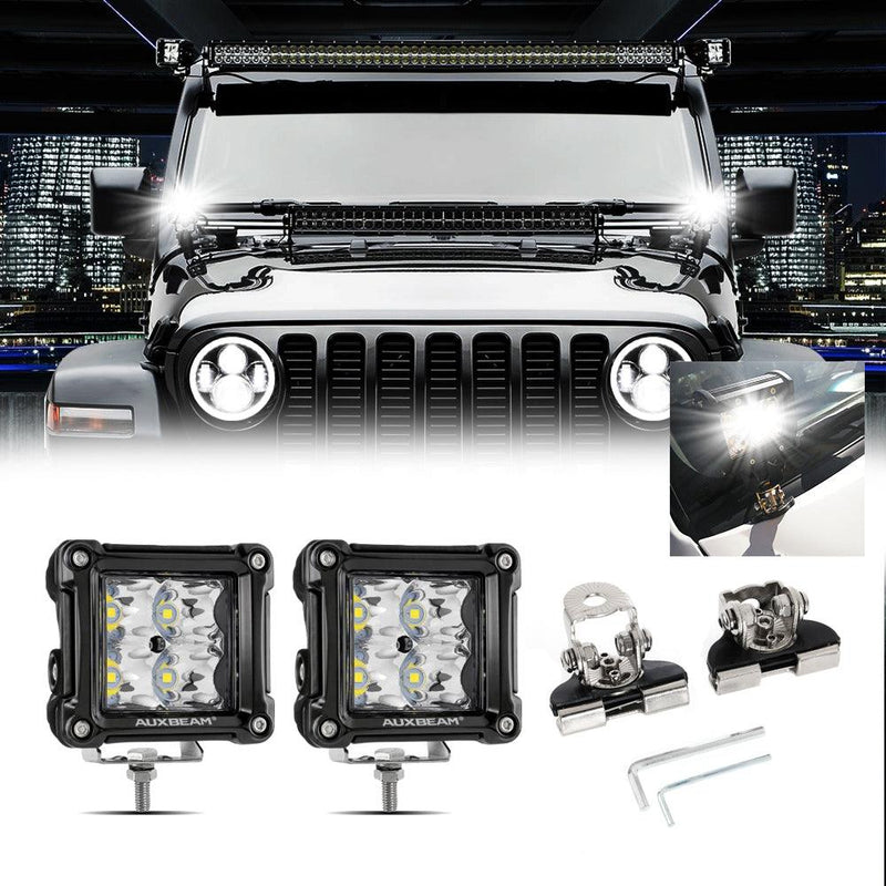 Load image into Gallery viewer, 3 Inch Spot/Flood Beam LED Pods Light + Universal LED Working Lights Mounting Brackets
