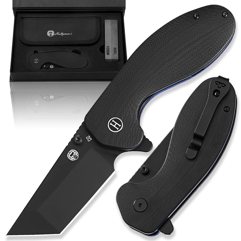Load image into Gallery viewer, The Pioneer Folding Pocket Knife Giftset for Men and Women (Black and Blue)