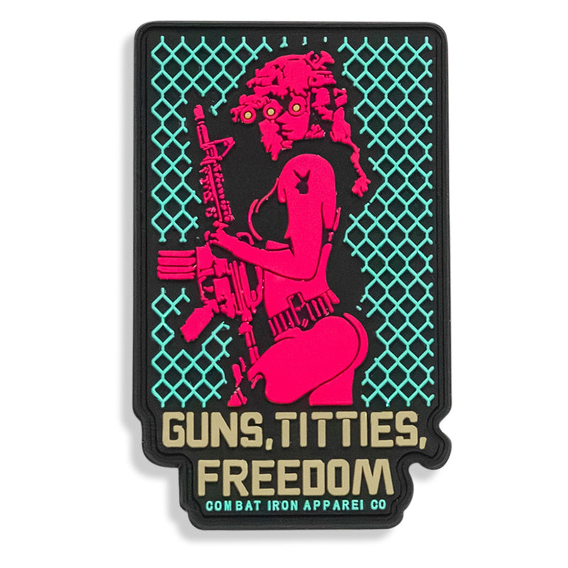 Load image into Gallery viewer, Guns, Titties, Freedom Retro PVC Patch