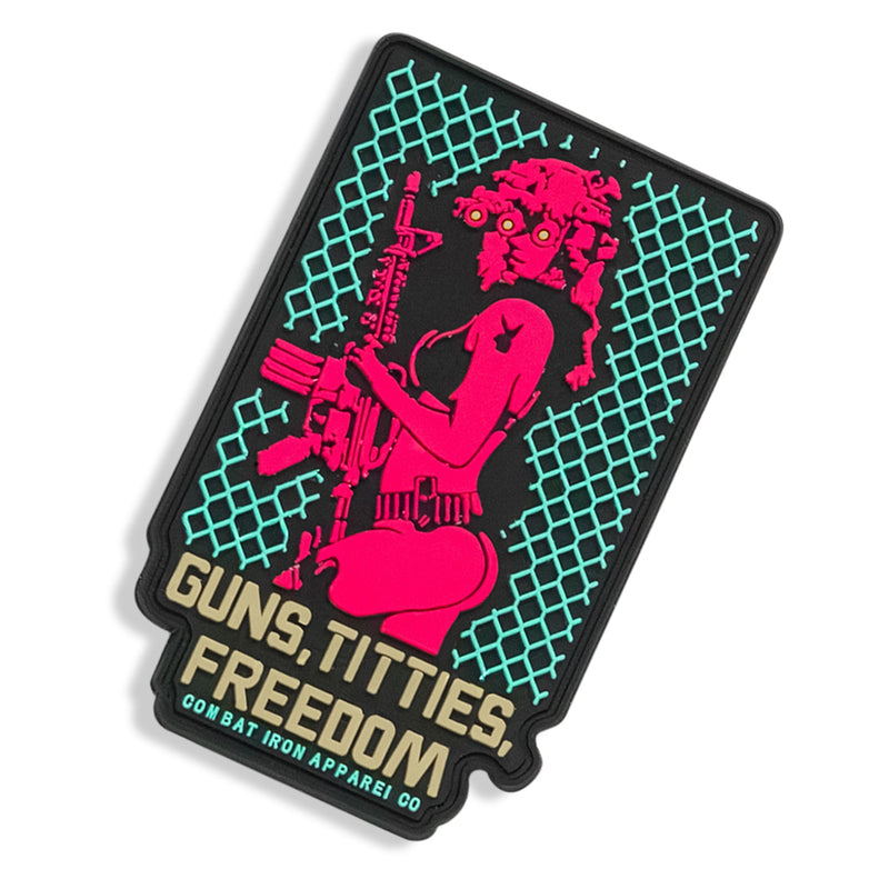 Load image into Gallery viewer, Guns, Titties, Freedom Retro PVC Patch