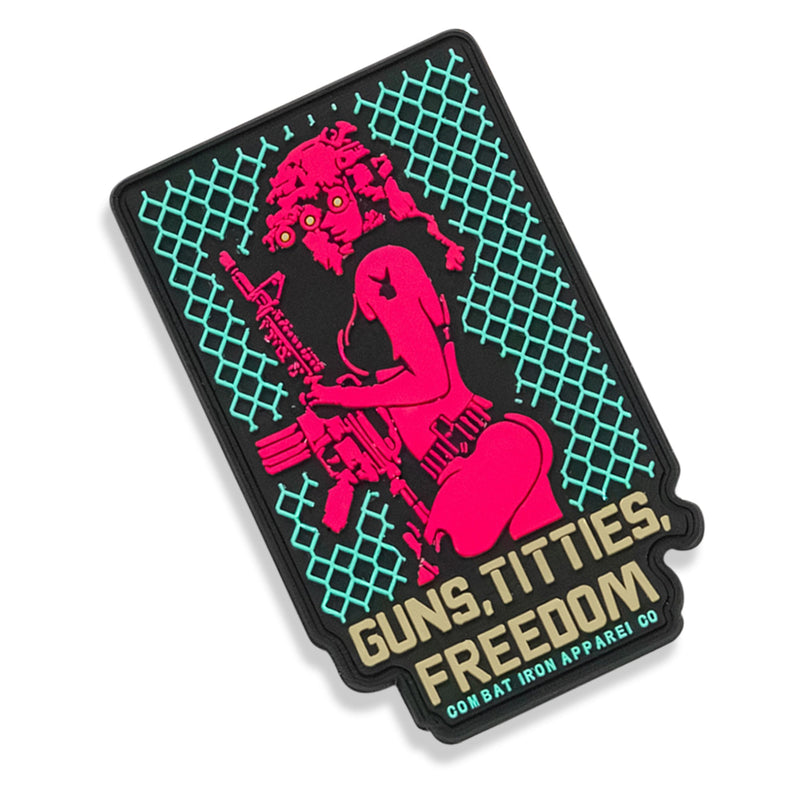 Load image into Gallery viewer, Guns, Titties, Freedom Retro PVC Patch