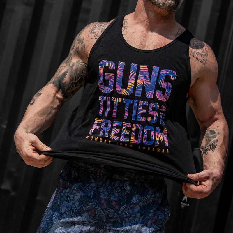 Load image into Gallery viewer, Guns, Titties, Freedom Men's Tank