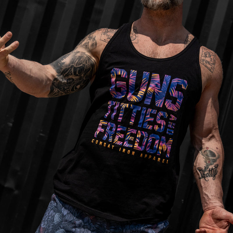 Load image into Gallery viewer, Guns, Titties, Freedom Men's Tank