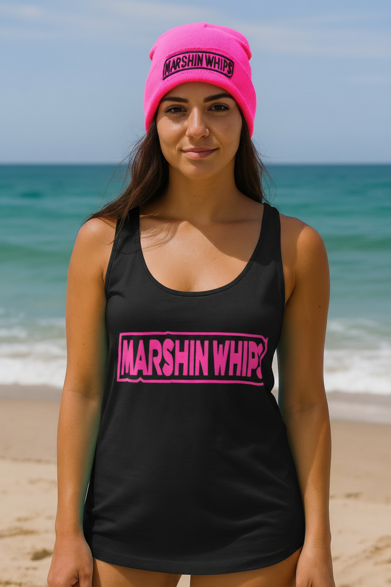 Load image into Gallery viewer, Black Marshin Whips Glow-in-the-Dark Tank Top