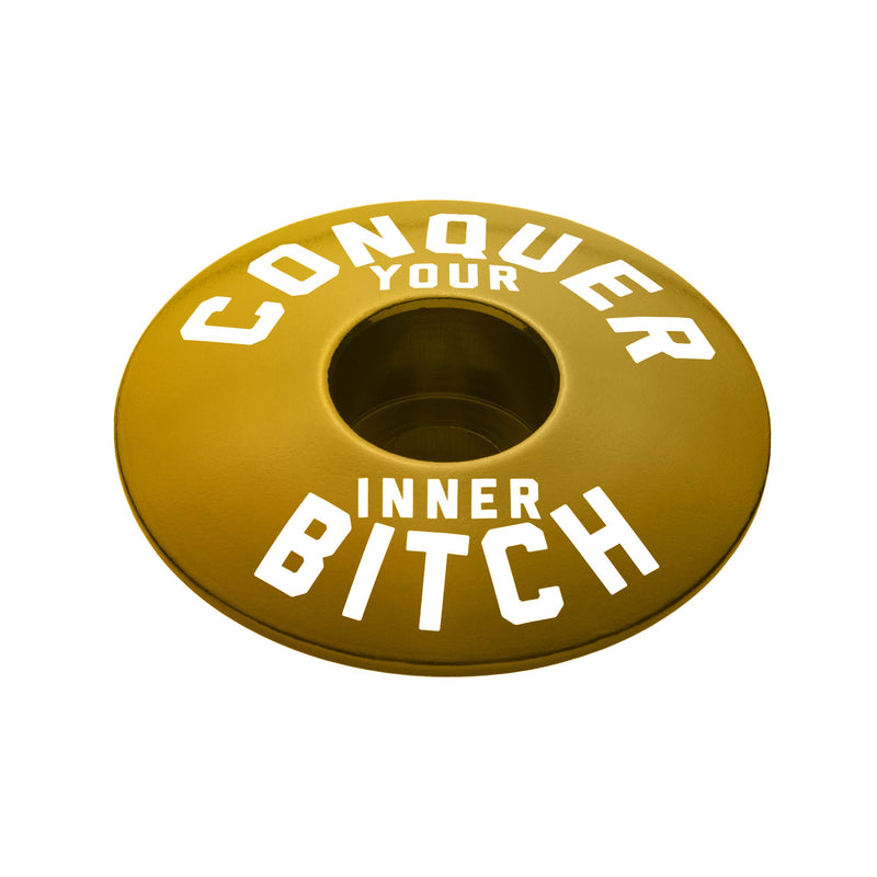Load image into Gallery viewer, Conquer Your Inner Bitch Custom Bicycle Headset Cap