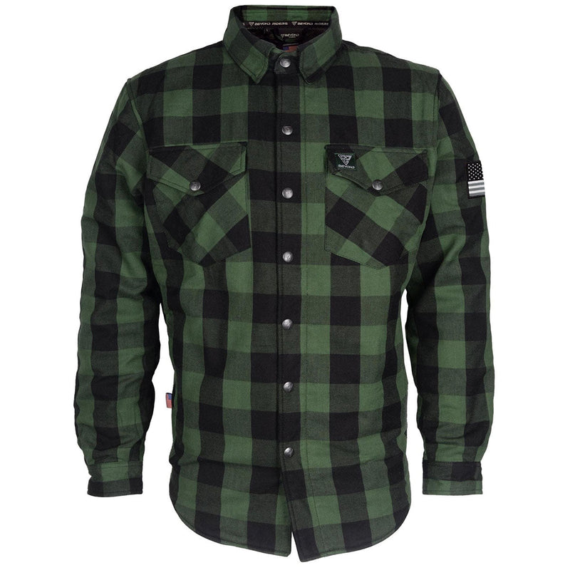 Load image into Gallery viewer, Protective Flannel Shirt - Dark Green Checkered
