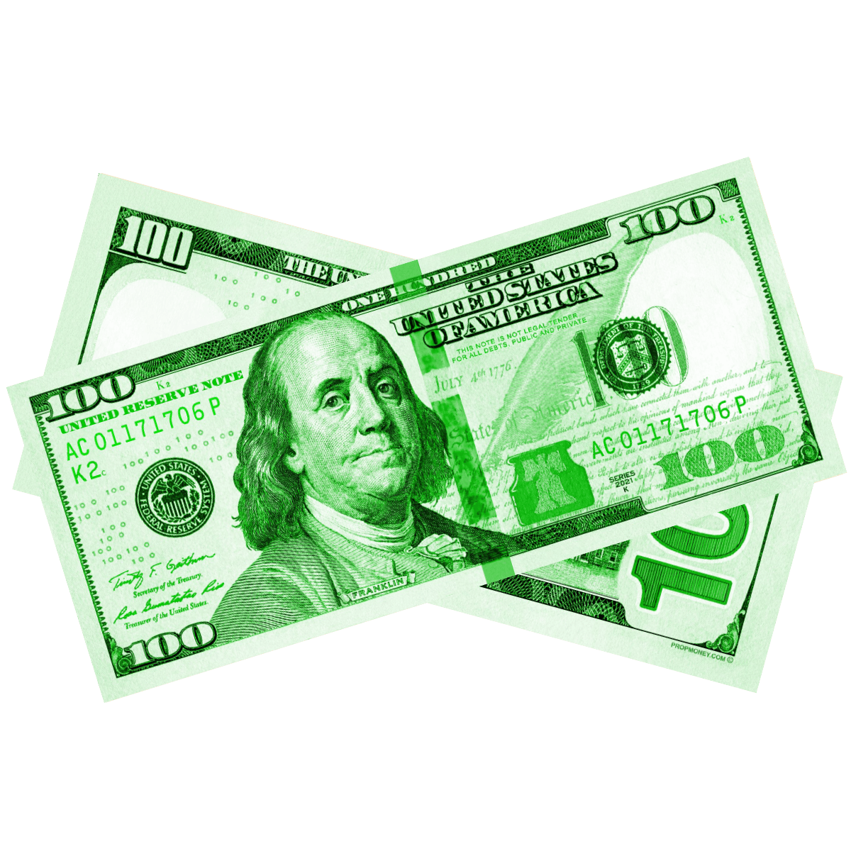 100x $100 New Series Green Bills