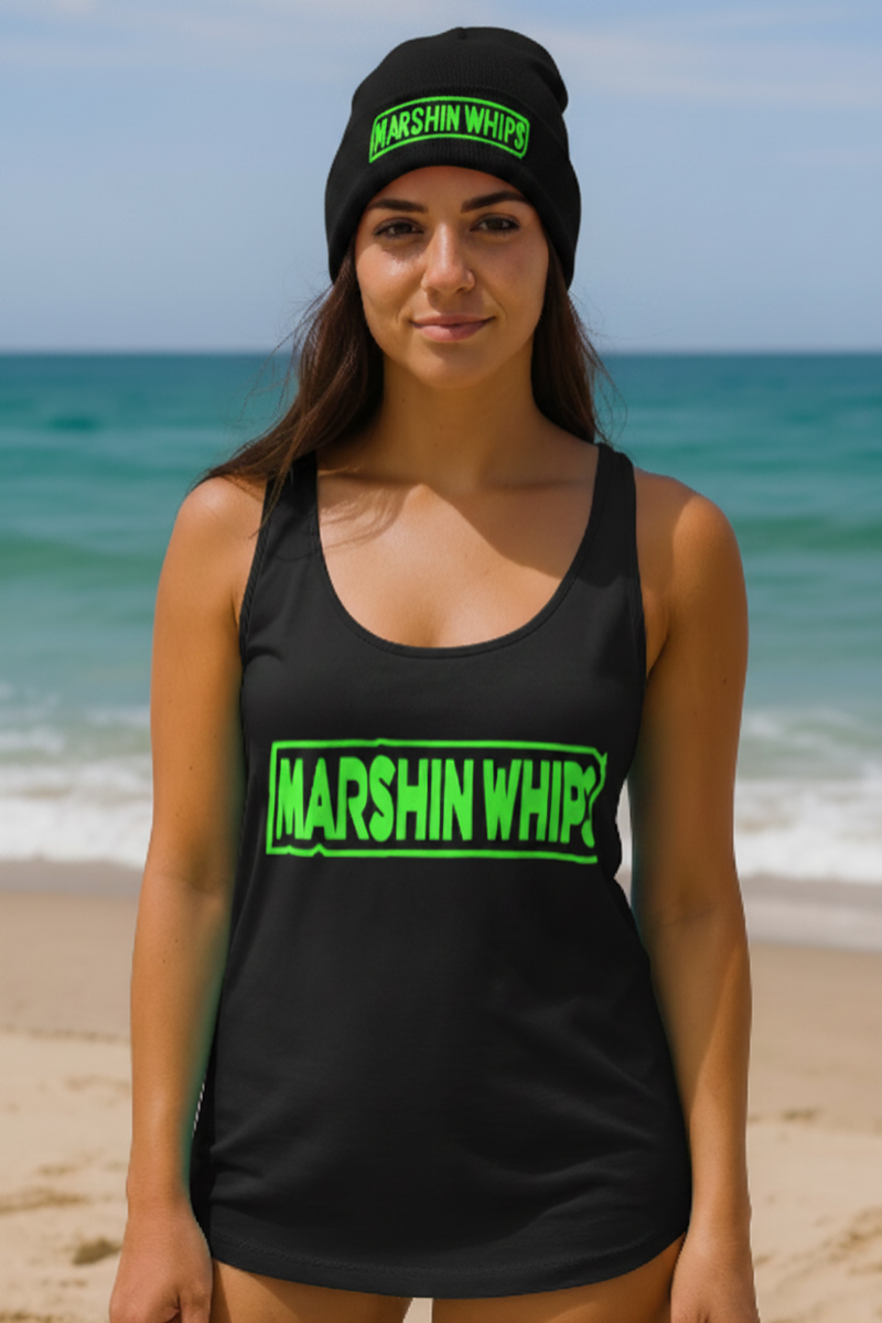 Load image into Gallery viewer, Black Marshin Whips Glow-in-the-Dark Tank Top