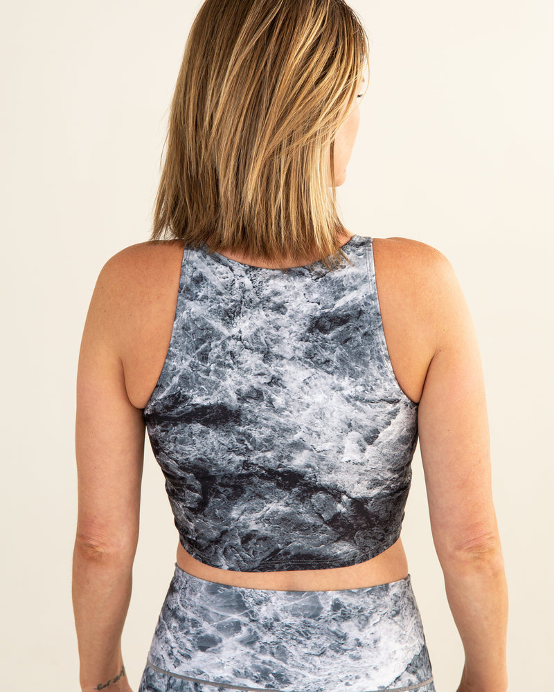 Load image into Gallery viewer, Grey Marble Crop Top