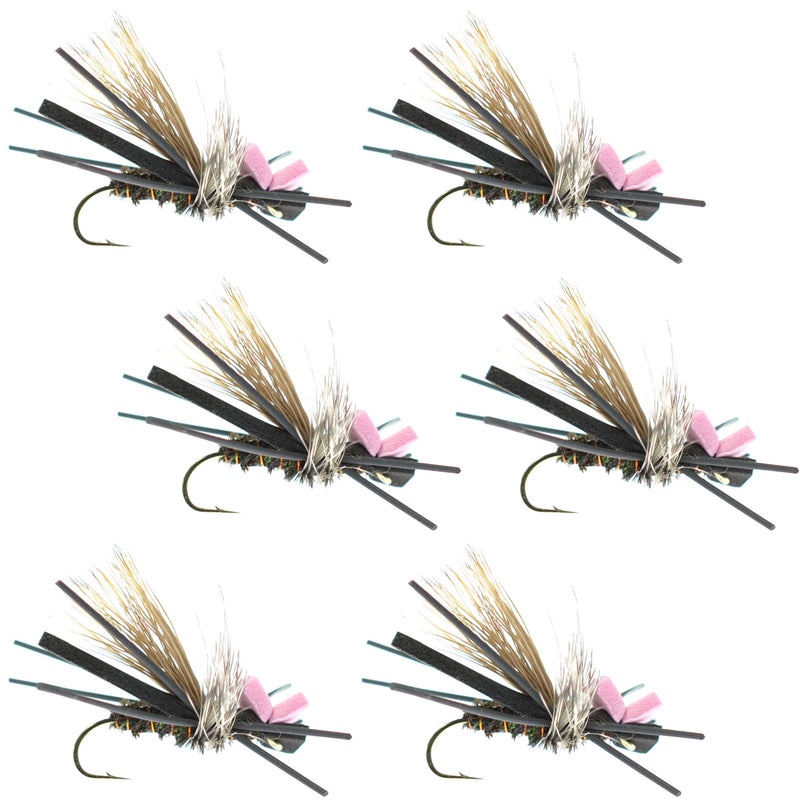 Load image into Gallery viewer, Gypsy King Hopper Foam Body Grasshopper Fly - 6 Flies Hook Size 10