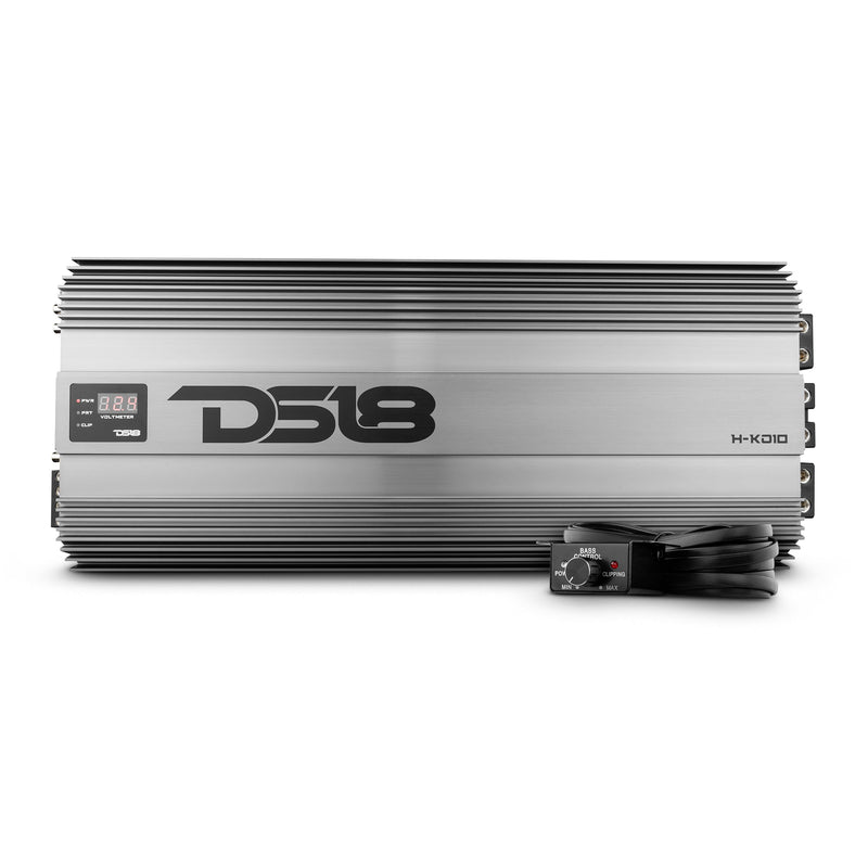 Load image into Gallery viewer, HOOLIGAN KO Silver 1-Channel Amplifier with Voltmeter 10000 Watts Rms @ 1-Ohm Made In Korea