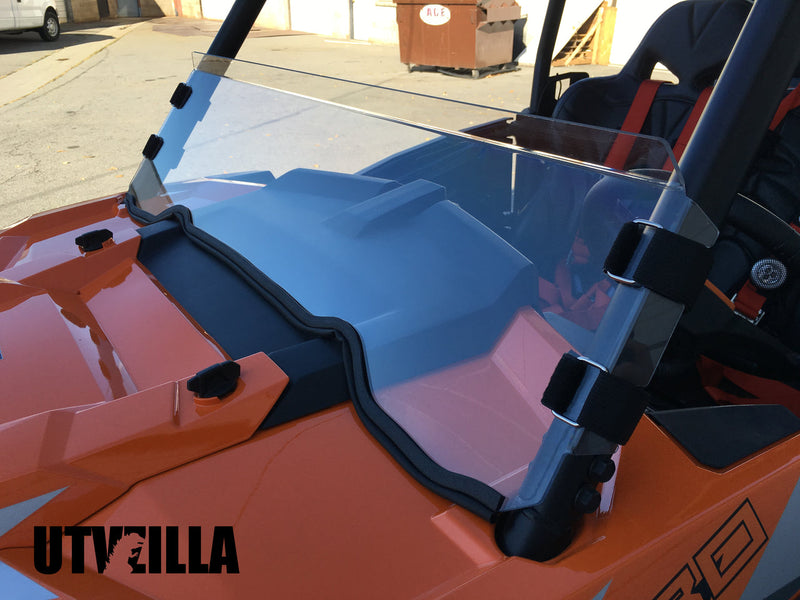 Load image into Gallery viewer, Polycarbonate Half Windshield with Quick Straps for RZR 900, 1000, TURBO (upgrade options)
