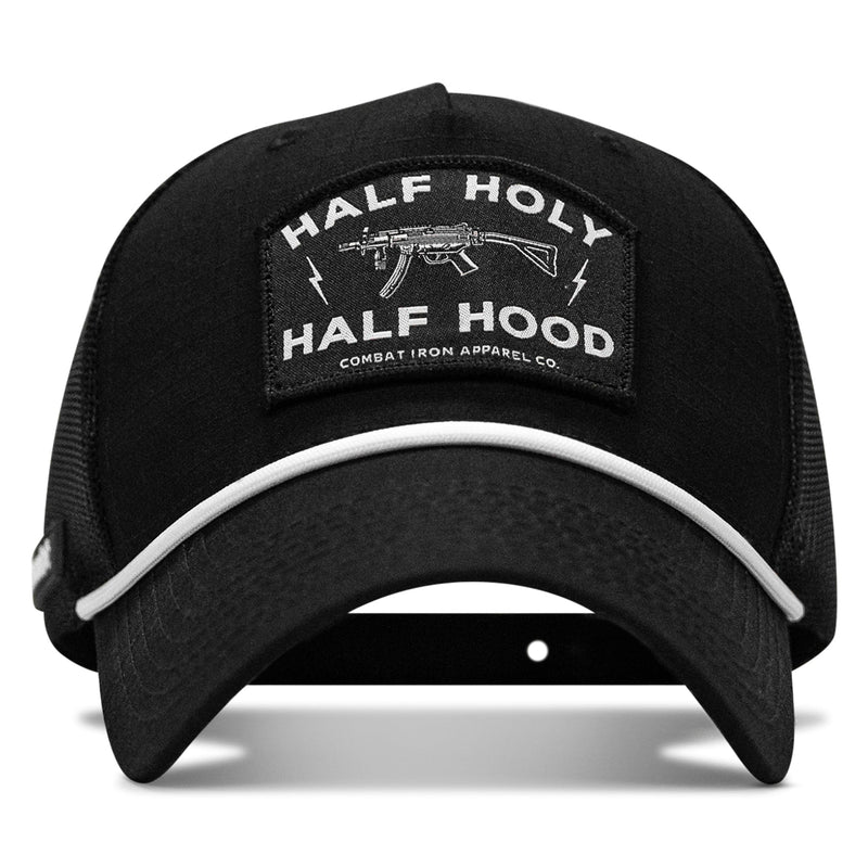 Load image into Gallery viewer, Half Hood. Half Holy Patch Rope Snapback Hat