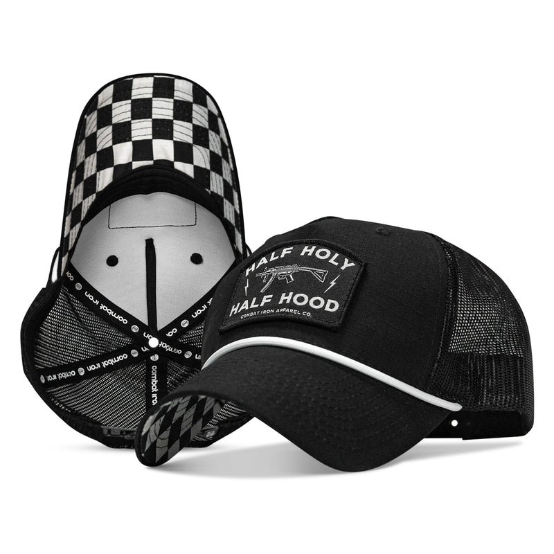 Load image into Gallery viewer, Half Hood. Half Holy Patch Rope Snapback Hat