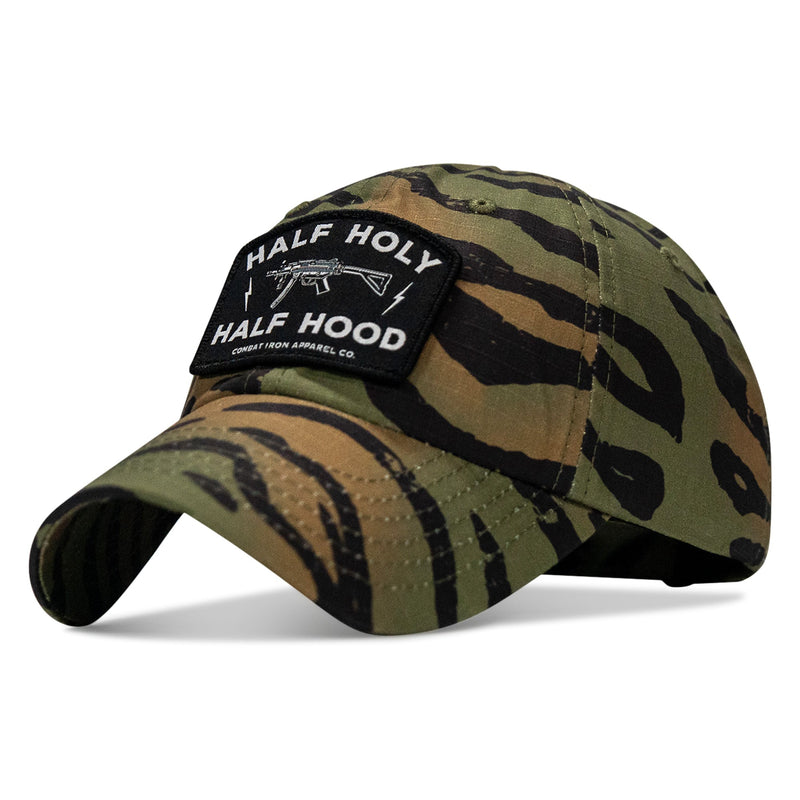 Load image into Gallery viewer, Half Holy. Half Hood Patch. Tactical Ripstop Mesh Snapback Hat