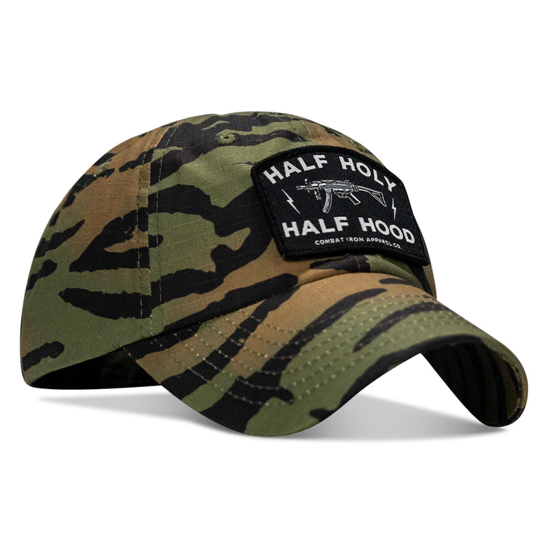 Load image into Gallery viewer, Half Holy. Half Hood Patch. Tactical Ripstop Mesh Snapback Hat
