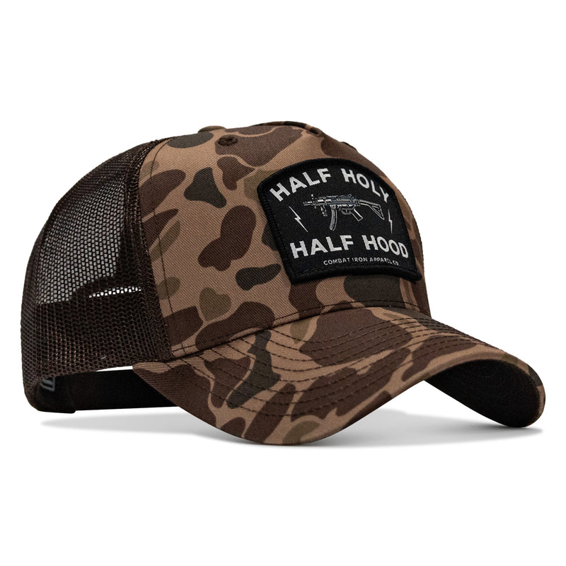 Load image into Gallery viewer, Half Holy. Half Hood. Patch Snapback Hat