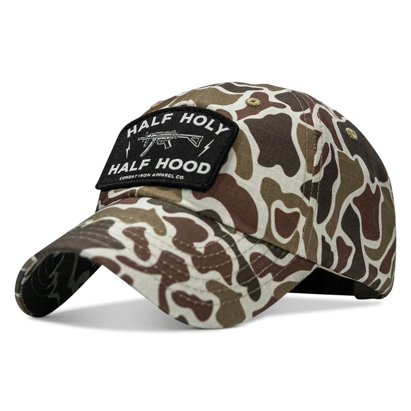 Load image into Gallery viewer, Half Holy. Half Hood Patch. Tactical Ripstop Mesh Snapback Hat