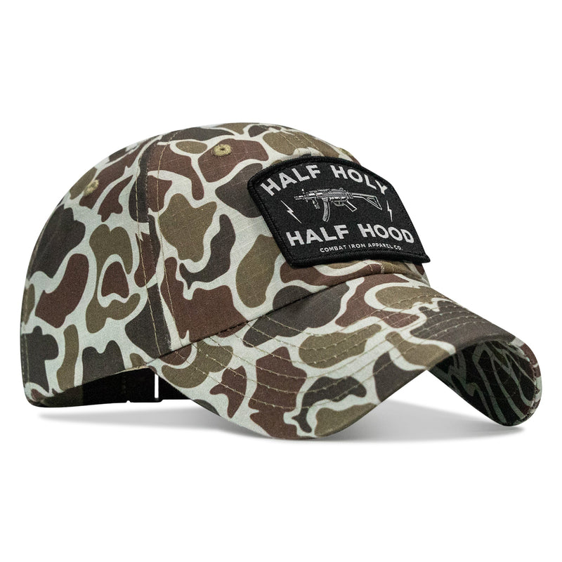 Load image into Gallery viewer, Half Holy. Half Hood Patch. Tactical Ripstop Mesh Snapback Hat