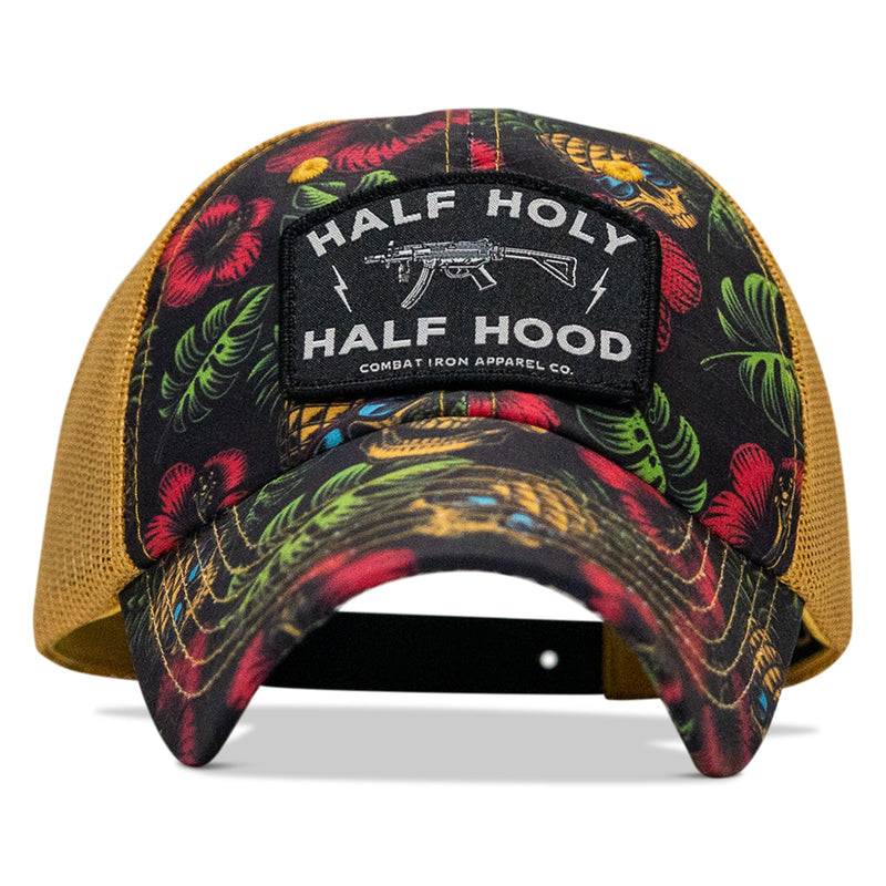 Load image into Gallery viewer, Half Holy. Half Hood Patch. Tactical Ripstop Mesh Snapback Hat