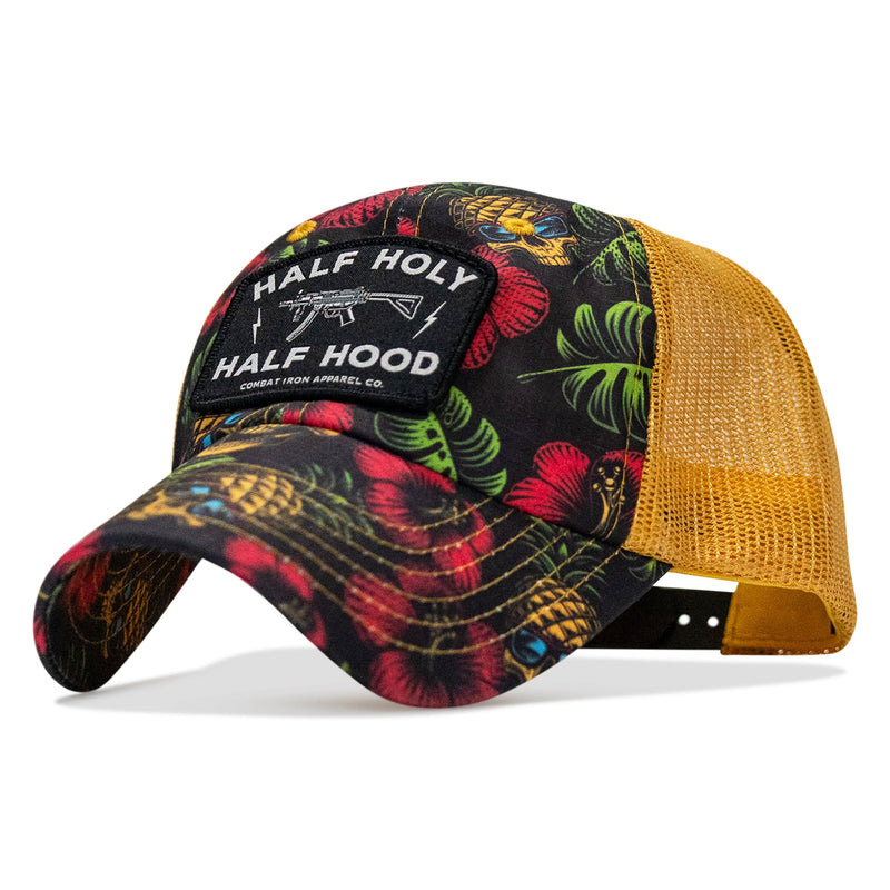 Load image into Gallery viewer, Half Holy. Half Hood Patch. Tactical Ripstop Mesh Snapback Hat