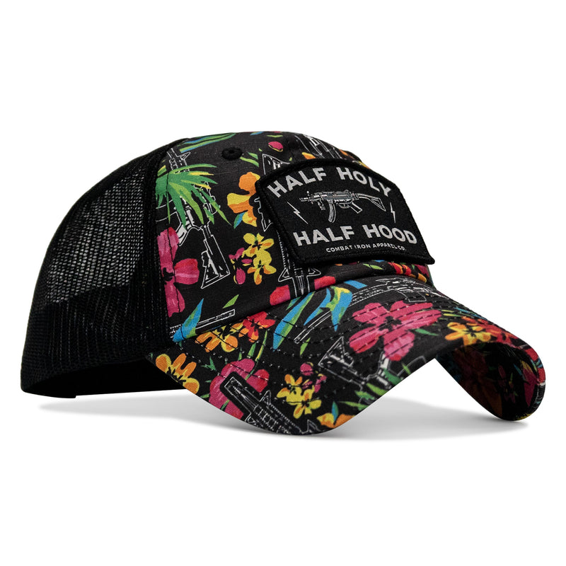 Load image into Gallery viewer, Half Holy. Half Hood Patch. Tactical Ripstop Mesh Snapback Hat