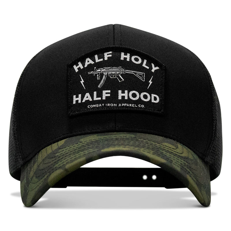 Load image into Gallery viewer, Half Holy. Half Hood. Patch Snapback Hat