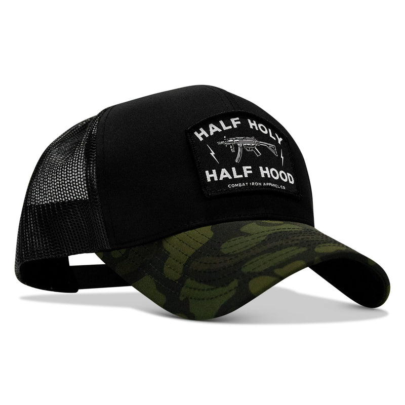 Load image into Gallery viewer, Half Holy. Half Hood. Patch Snapback Hat