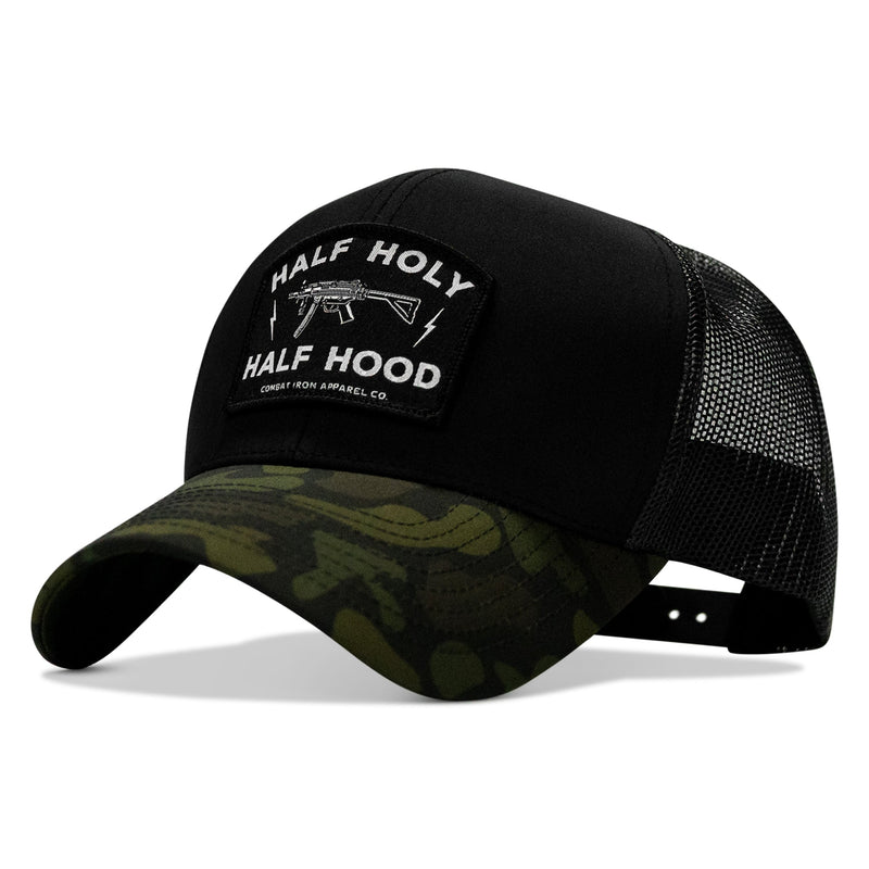 Load image into Gallery viewer, Half Holy. Half Hood. Patch Snapback Hat