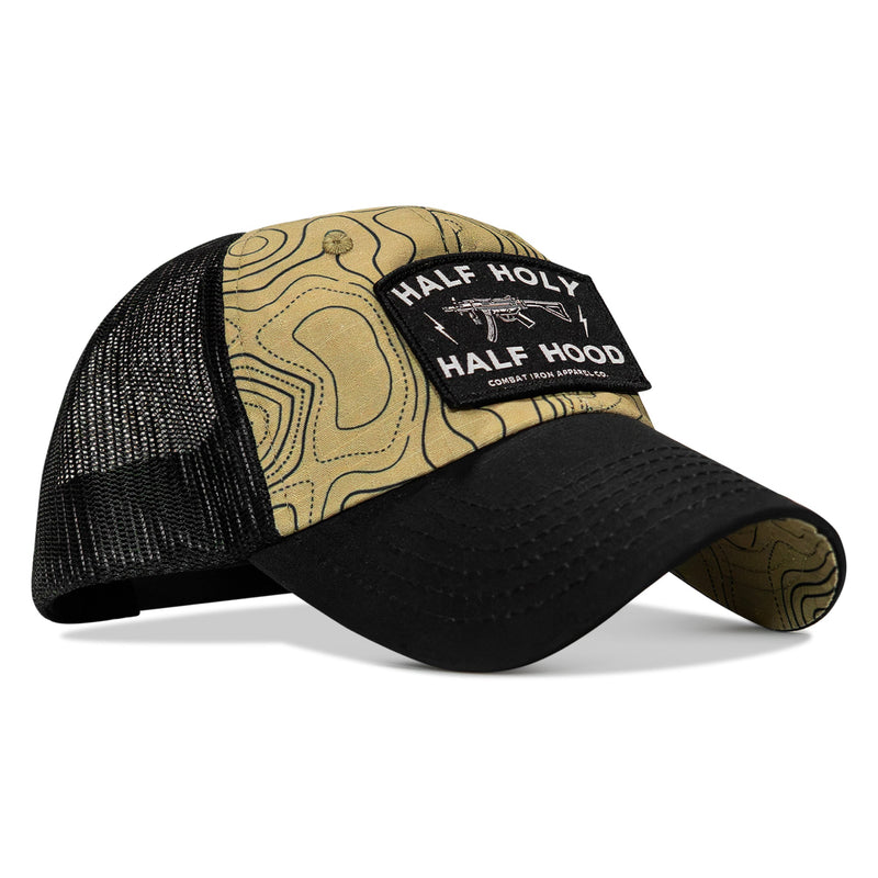 Load image into Gallery viewer, Half Holy. Half Hood Patch. Tactical Ripstop Mesh Snapback Hat