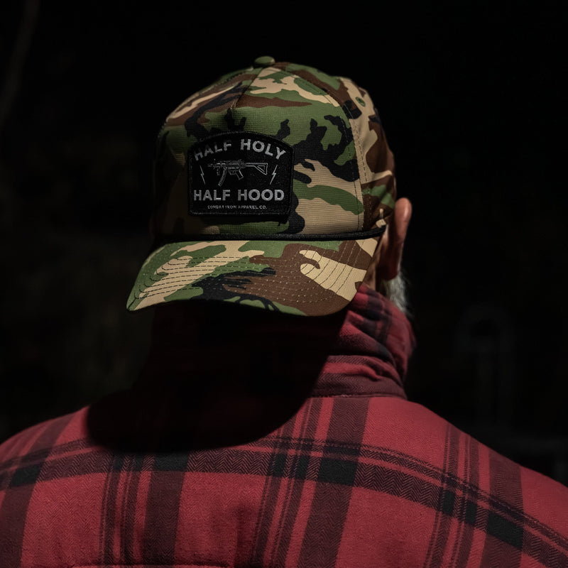 Load image into Gallery viewer, Half Holy. Half Hood. Patch Weekender Snapback