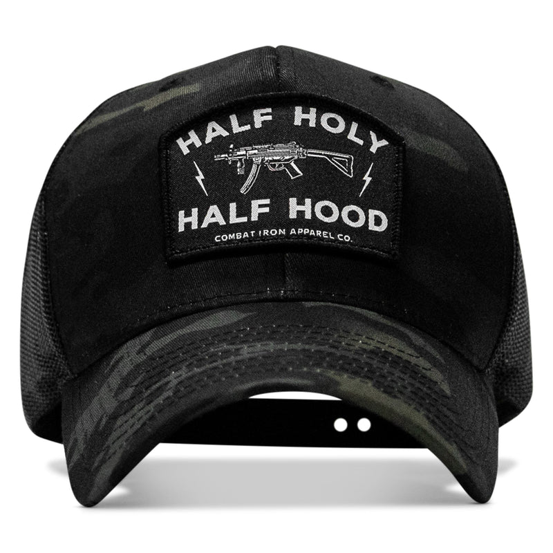 Load image into Gallery viewer, Half Holy. Half Hood. Patch Snapback Hat