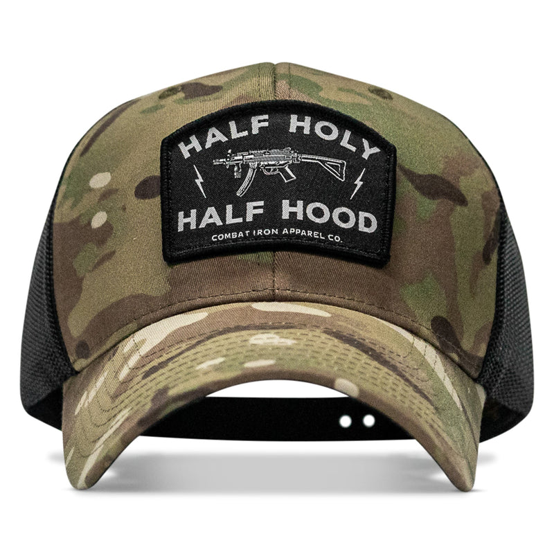 Load image into Gallery viewer, Half Holy. Half Hood. Patch Snapback Hat