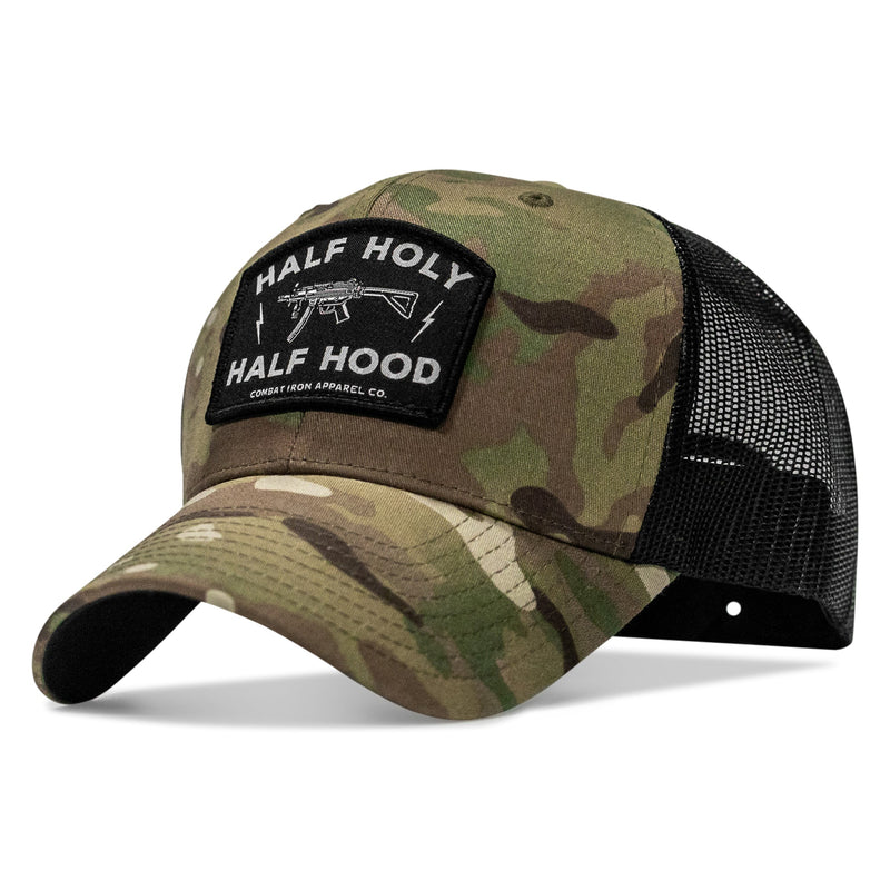 Load image into Gallery viewer, Half Holy. Half Hood. Patch Snapback Hat