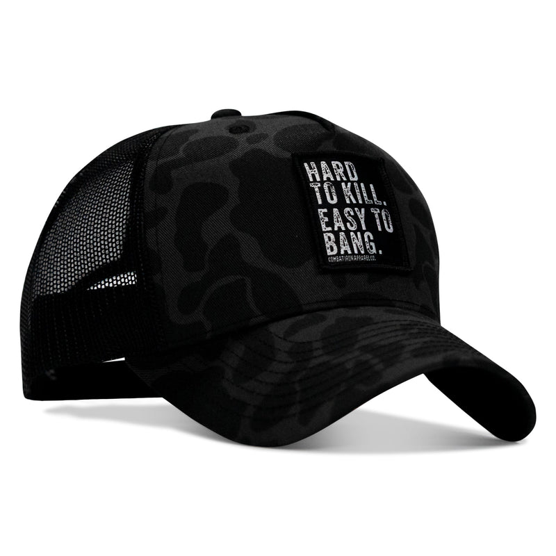 Load image into Gallery viewer, Hard to Kill. Easy to Bang. Patch Snapback Hat